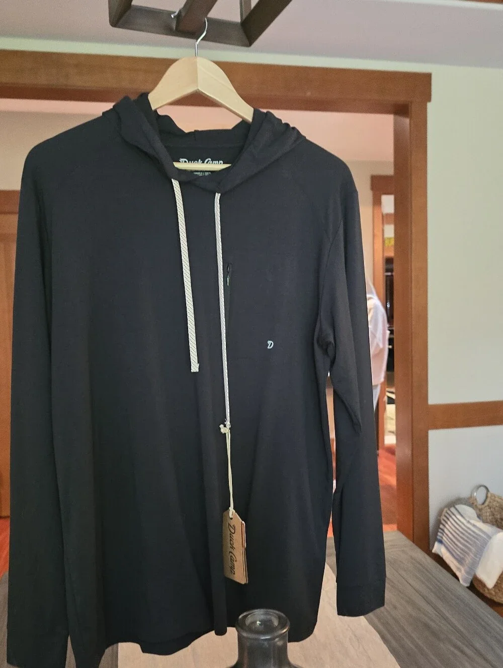 Duck Camp. New W/Tags. Men's Black Bamboo Long-Sleeve Hoodie - Picture 4 of 4